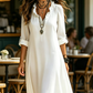 Boheemse Ruche V-hals Maxi Jurk