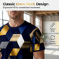 Heren T-shirt met 3D geometrische print en ronde hals