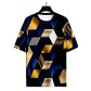 Heren T-shirt met 3D geometrische print en ronde hals