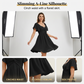 💃 Puff Sleeve Backless Bow Tie Dress💕