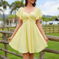 💃 Puff Sleeve Backless Bow Tie Dress💕