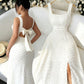 Dames Mouwloze Vierkante Hals Split Maxi Jurk