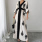 🔥50K+ VERKOCHT HALVE PRIJS💙 V-hals maxi jurk etnische print hoge taille S-5XL