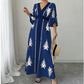 🔥50K+ VERKOCHT HALVE PRIJS💙 V-hals maxi jurk etnische print hoge taille S-5XL