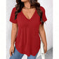 Dames casual V-hals T-shirt met korte mouwen
