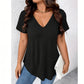 Dames casual V-hals T-shirt met korte mouwen