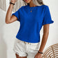 🌸 NU 50% KORTING! 🌸Dames Elegante Ruche Mouw Zomertop