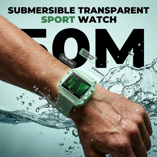 ⌚️ 50% KORTING! Waterdicht Transparant Digitaal Horloge — Stopwatch & Nachtdisplay 💧✨