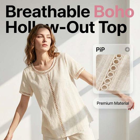 🌸 Dames Casual Boheemse Opengewerkte Top🌿
