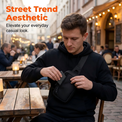 🎒 NU 50% KORTING! 🏙️ Urban Sling Bag voor heren – Lichtgewicht en waterdicht – Verstelbare riem, perfect voor woon-werkverkeer of op reis – modern en praktisch 💼✨