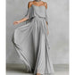 Women’s Elegant Cold Shoulder Flowing Maxi Dress