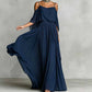 Women’s Elegant Cold Shoulder Flowing Maxi Dress