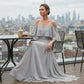 Women’s Elegant Cold Shoulder Flowing Maxi Dress