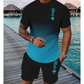 🌊 Heren 3D Gradiënt T-Shirt & Shorts Set | Zomerse 2-Delige Outfit — Nu in de Aanbieding! 🔥