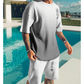 🌊 Heren 3D Gradiënt T-Shirt & Shorts Set | Zomerse 2-Delige Outfit — Nu in de Aanbieding! 🔥