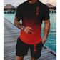 🌊 Heren 3D Gradiënt T-Shirt & Shorts Set | Zomerse 2-Delige Outfit — Nu in de Aanbieding! 🔥