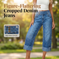 👖 50% KORTING – Hoge Taille Cropped Jeans – Wijde Pijpen & Flatterende Pasvorm 💙