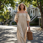 👗 Off-Shoulder Maxi Jurk – Elegant & Comfortabel Zomerstijl ✨