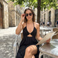 Dames Zomer Sexy V-Hals Maxi Jurk