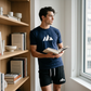 Herenset met T-shirt met korte mouwen en short met trekkoord