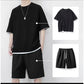 🎉 LIMITED TIME 50% OFF! 👕 Men's Waffle Knit T-Shirt & Shorts Set – Cooling Sensation Fabric & Relaxed Fit Design 💙