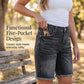 Casual denim shorts met hoge taille en franjes voor dames