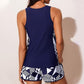 Losvallende badkledingset met colourblock-print