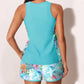 Losvallende badkledingset met colourblock-print