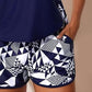 Losvallende badkledingset met colourblock-print