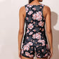 Losvallende badkledingset met colourblock-print
