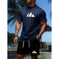 Herenset met T-shirt met korte mouwen en short met trekkoord
