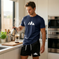 Herenset met T-shirt met korte mouwen en short met trekkoord