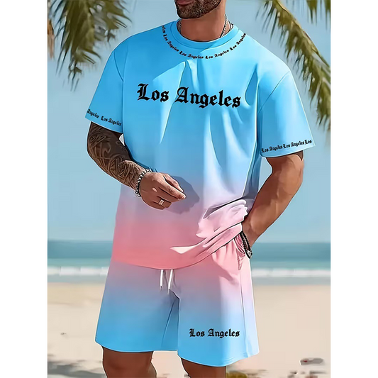 🌞50% KORTING! Heren Zomer Casual Bedrukte 2-Delige Set | Tijdelijk Aanbod 🔥