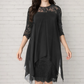⏳ FLASH SALE! ✨ Stijlvolle Lace Jurk | High-Low Zoom Toont Benen 🦵 | Perfect voor Dates/Feestjes | HALF PRICE 🎉