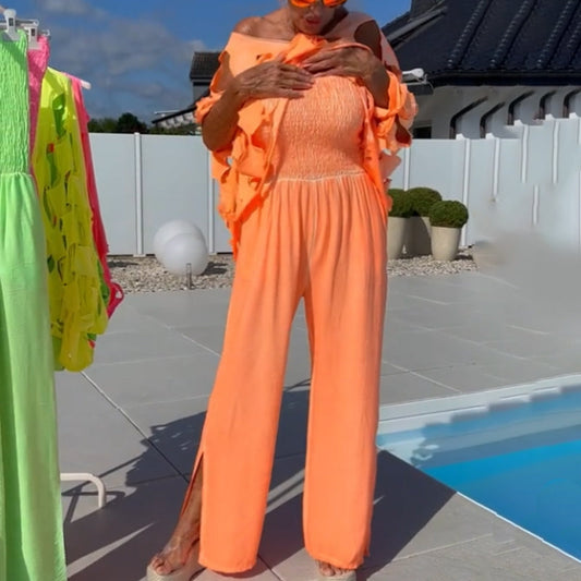 🌞 Cutout Top & Bandeau Jumpsuit Set | Nu 50% Korting – Zomerdeal! 🧡