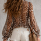 Women's V-Neck Leopard Print Top