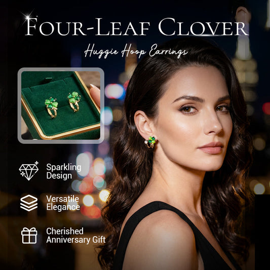 🍀 Zomeruitverkoop — Al 41.000+ Verkocht! Klavertje Vier Huggie Hoepel Oorbellen – Geluksbrenger 💚 | Nu 50% Korting!