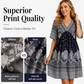 Women's Floral Print V-Neck Short Sleeve Dress