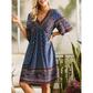 Women's Floral Print V-Neck Short Sleeve Dress