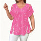 Women's Casual V-Neck Short Sleeve T-Shirt