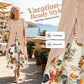 💥【LIMITED TIME 50% OFF】🔥 Tweedelig Ogende Bloemenjurk | Effen Top + Bloemenrok | Losse Relaxte Pasvorm | Asymmetrische Zoom | Maat M-5XL | Groen/Geel/Rood
