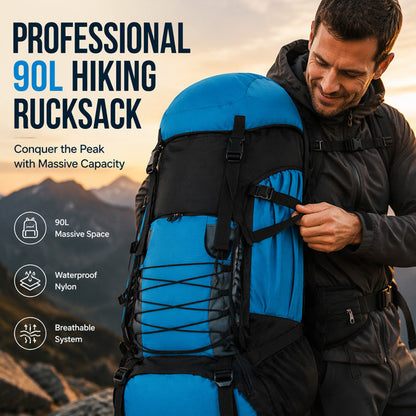 🎒 50% KORTING NU! 🏔️ 90L Outdoor Wandelrugzak – Waterdicht Nylon, Multi-Zone Opbergruimte & Ergonomische Ondersteuning – Voor Kamperen, Trekking & Expedities 💪