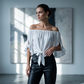 🎉 2026 Sale — Over 31,200 Sold ⏰ Women Off Shoulder Bow Tie Front Blouse – Summer Top 🎀