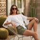 🎉 2026 Sale — Over 31,200 Sold ⏰ Women Off Shoulder Bow Tie Front Blouse – Summer Top 🎀