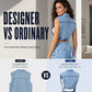 Dames mouwloze denim giletjurk met hoge split lange spijkerjas