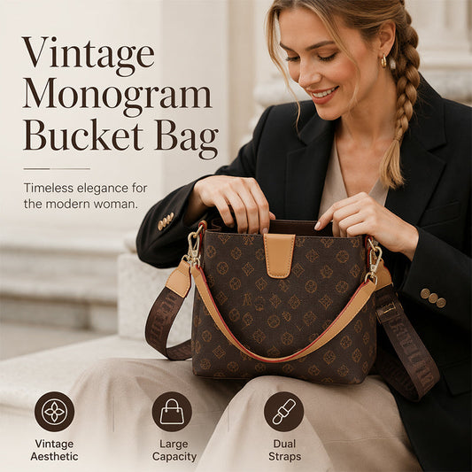 👜 Dames Vintage Monogram Bucket Bag | Nu -60% Zomerkorting! 🌸