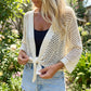 Women's Tie-Front Breathable Mesh Knit Top