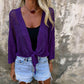 Women's Tie-Front Breathable Mesh Knit Top
