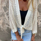 Women's Tie-Front Breathable Mesh Knit Top