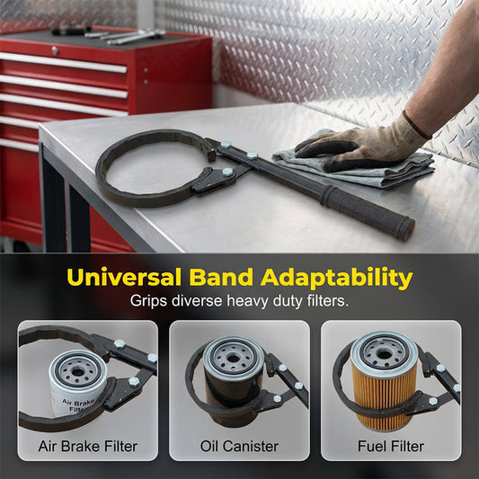 🔧 Heavy-Duty Filter Wrench: 42cm Extended Handle, 130-145mm Compatibility, Anti-Corrosion Coating, Non-Slip Grip